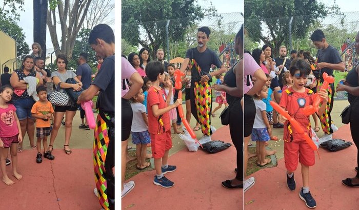 Bexigas Palito para destribuir na Cidade das Crianças.