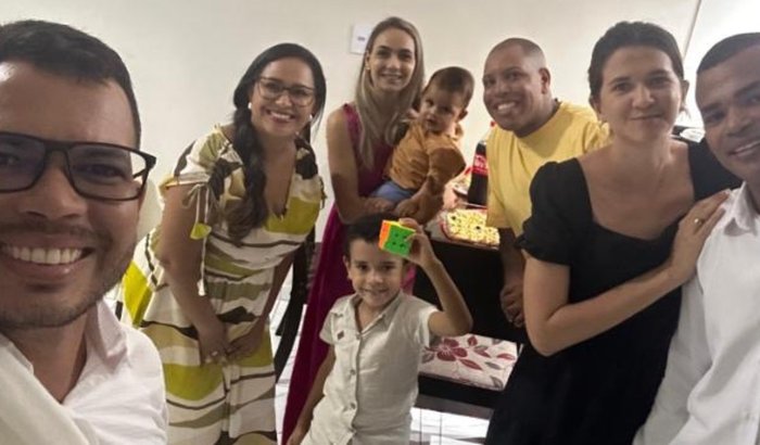 Confraternização com os amigos