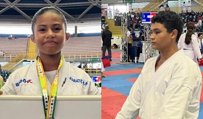 Atleta fayna e atleta italo / Pan-americano de karatê - natal