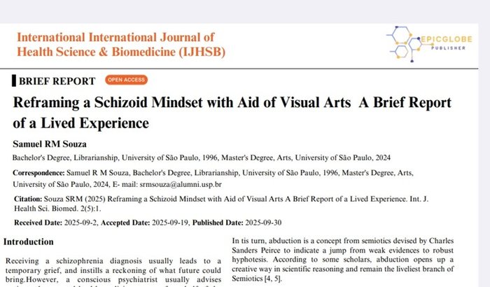 Publicação sobre saúde mental em revista internacional