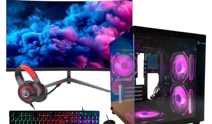 Computador PC gamer para as lives de jogos