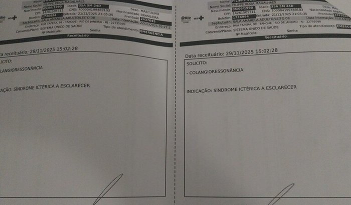 Exame de Colangioressonancia magnética