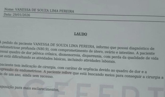 pra custear cirurgia de urgência pra endometriose profunda