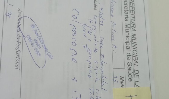 Cirurgia ginicologica urgente canser no cólon do utero