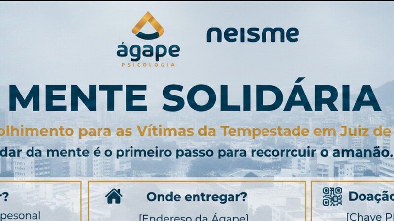 MENTE SOLIDÁRIA:  Acolhimento  para Vítimas da Tempestade de Juiz de Fora.