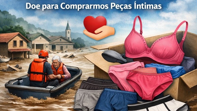 Ajudar as famílias atingidas pelas enchentes, com peças íntimas 