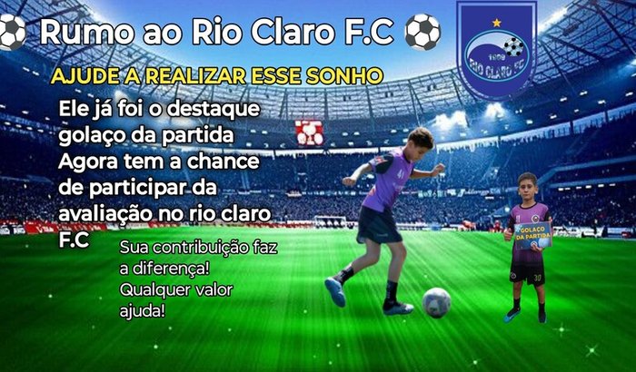 Meu Sonho no Futebol: Ajude-me a Chegar ao Rio Claro em Limeira ⚽