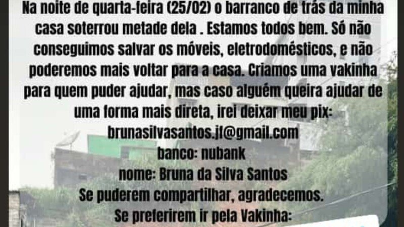 Reconstruir a vida  da minha prima .