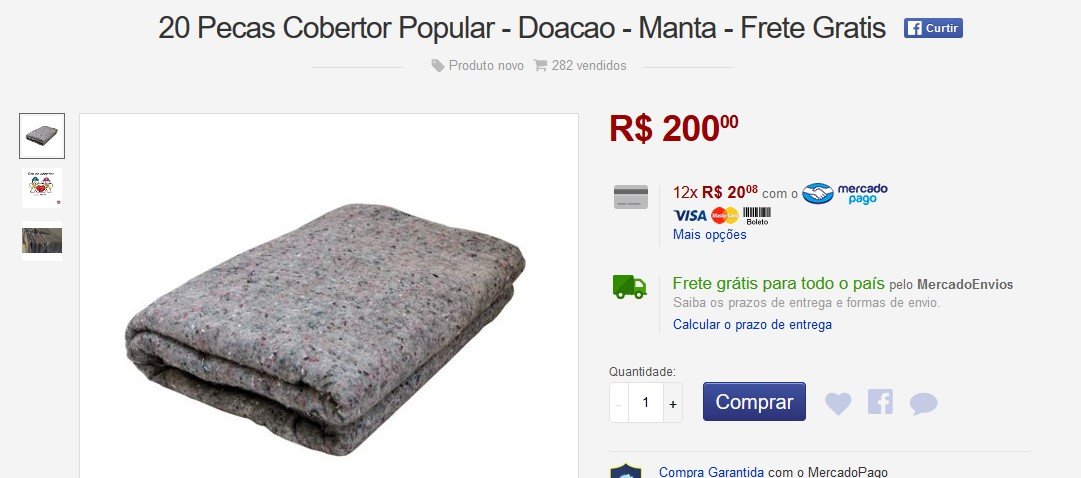 imagem da vaquinha Doação de cobertores para desabrigados