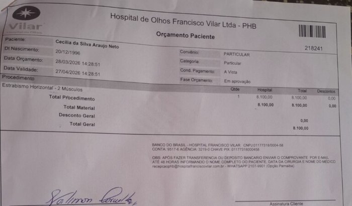 preciso de ajudar pra fazer minha cirurgia dos olhos