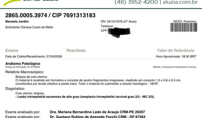Cirurgia de emergencia para retira de um tumor no útero