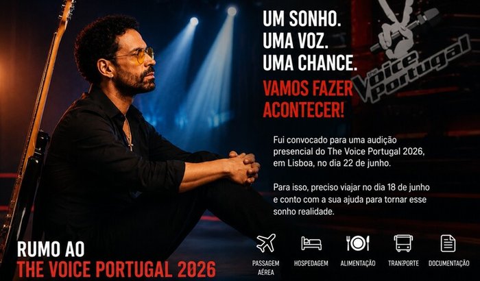 Da Bahia para Lisboa: Minha Chance no The Voice Portugal 2026