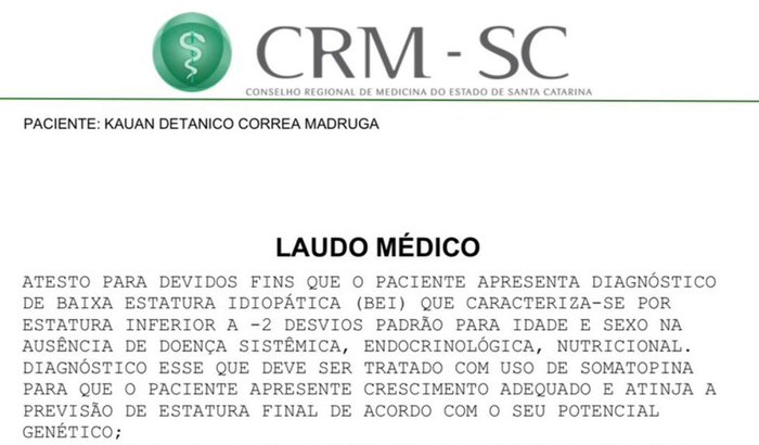 Ajude o Kauan a não interroper o tratamento,