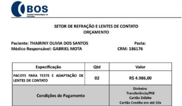 Lente de Contato/ Portadora de Ceratocone avançada