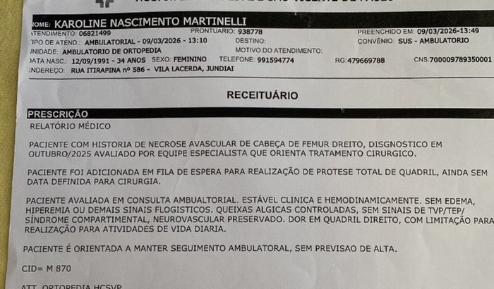 Ajuda a Karol a conseguir sua prótese de quadril