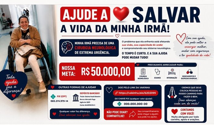 ❤️ Ajude a Salvar a Vida da Daiana Paula Balestro ⭐