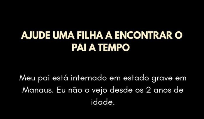 Ajuda para ver meu pai uma última vez