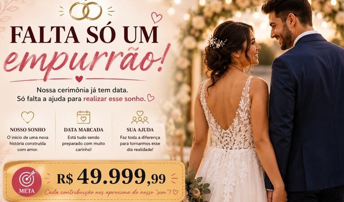 💍 Só falta um empurrão para realizarmos nosso casamento! ❤️