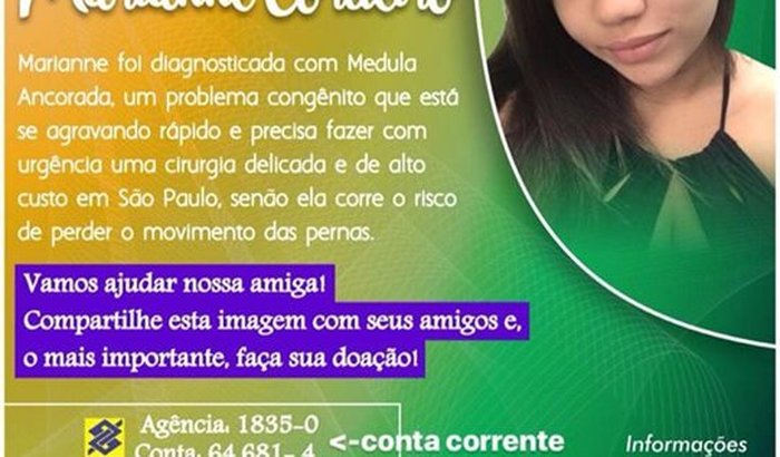 Mari foi diagnosticada com "medula ancorada"