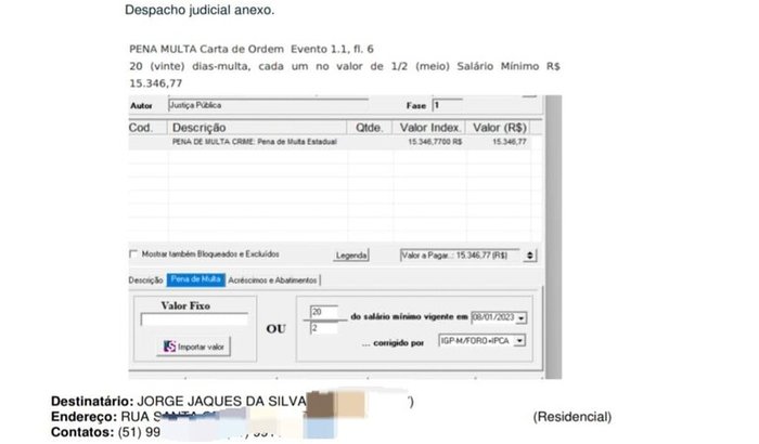 Pagamento de multa 08/01