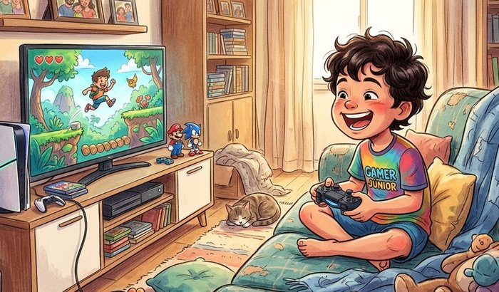 Primeiro vídeo game de uma criança de 10 anos (objetivo ps5)