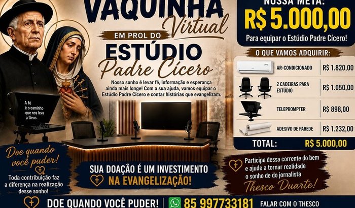 Ajude na compra dos Equipamentos do Estúdio Padre Cícero