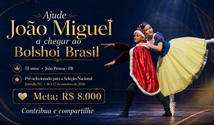 Ajude nosso bailarino a chegar ao Bolshoi Brasil!