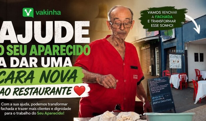 AJUDE O RESTAURANTE DO SEU APARECIDO A TER UMA CARA NOVA ❤️