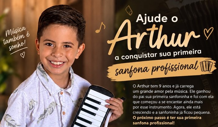 Ajude o Arthur a conquistar sua primeira sanfona profissional