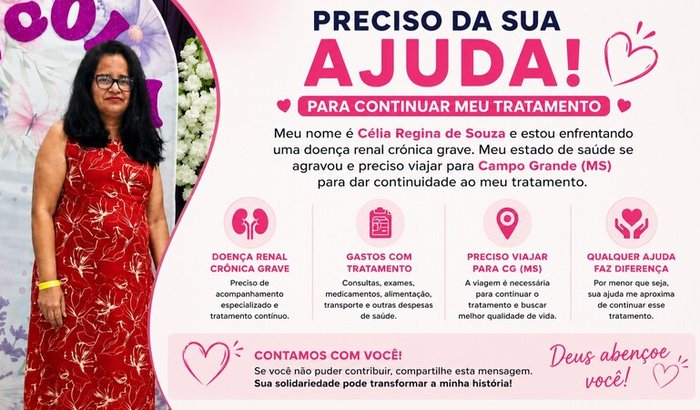 Ajude Célia a Continuar seu Tratamento Renal
