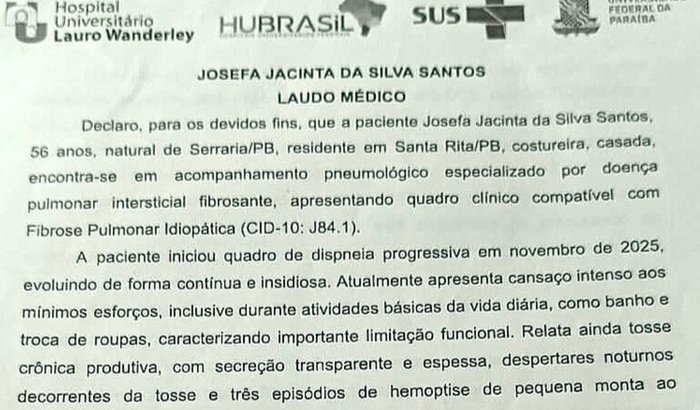 Apoio para compra do aparelho respiratório da Jacinta