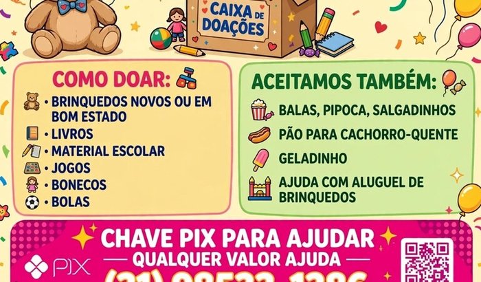 Dias das crianças com churros Rubens pipoca
