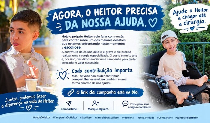 Ajude o Heitor Supera a Vencer a Escoliose