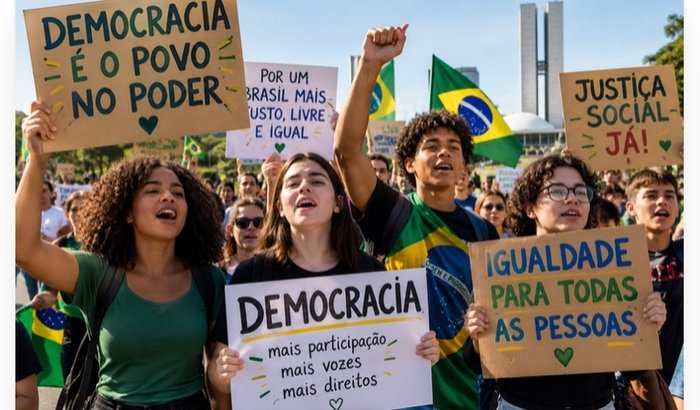 Manifestação da democracia