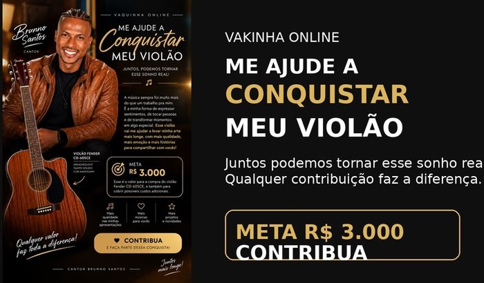 🎸 Me Ajude a Realizar Meu Sonho na Música — Brunno Santos ❤️