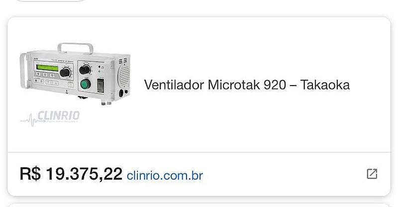  Ventilador Respirador para o Hospital de Santo Anastácio/SP